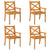 5 Piece Garden Dining Set Solid Wood Acacia