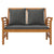 3 Piece Garden Lounge Set with Cushions Solid Wood Acacia