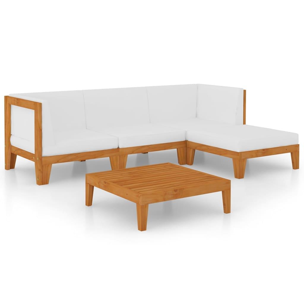 5 Piece Garden Lounge Set with Cushions Solid Acacia Wood