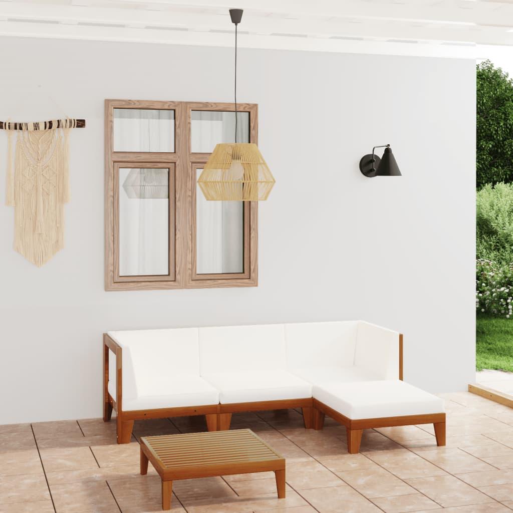 5 Piece Garden Lounge Set with Cushions Solid Acacia Wood