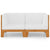 2-Seater Sofa with Cream White Cushions Solid Acacia Wood
