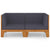 2-Seater Sofa with Dark Grey Cushions Solid Acacia Wood