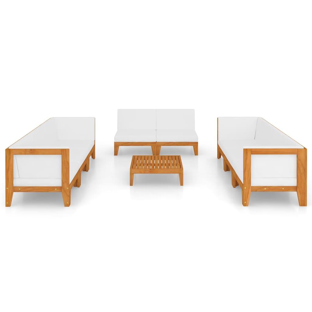 9 Piece Garden Lounge Set with Cushions Solid Acacia Wood