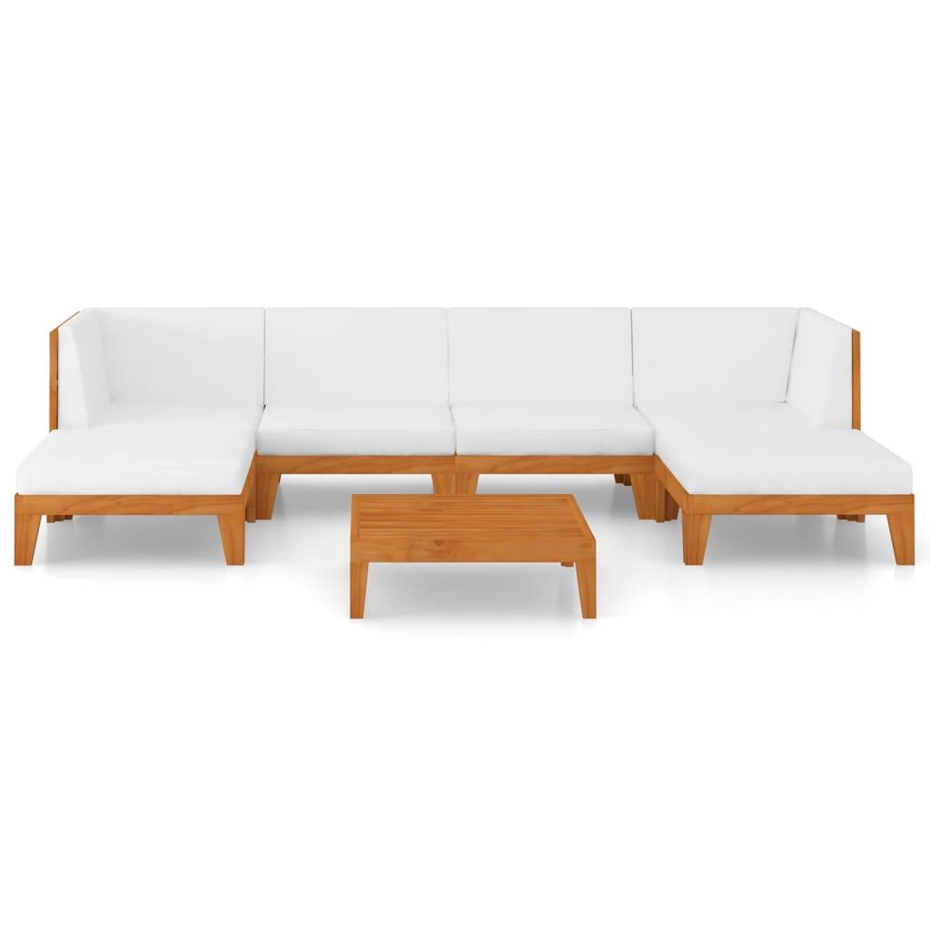 7 Piece Garden Lounge Set with Cushions Solid Acacia Wood