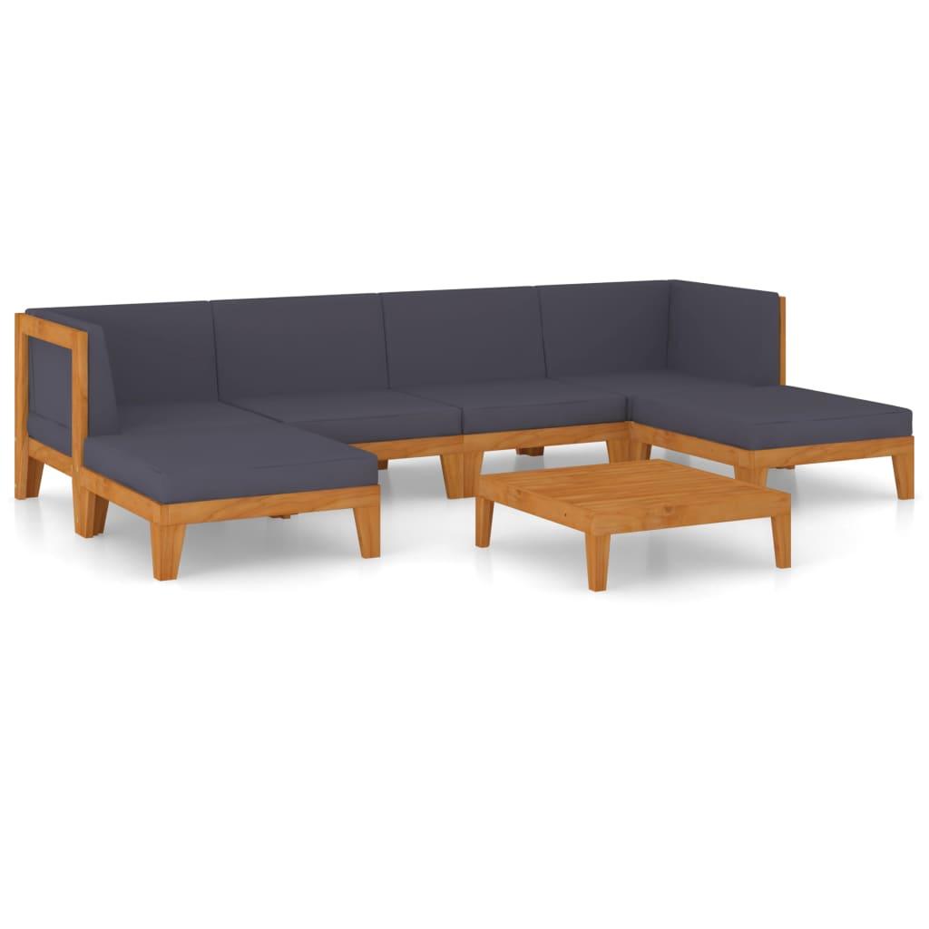 7 Piece Garden Lounge Set with Cushions Solid Acacia Wood