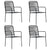 5 Piece Garden Dining Set Cotton Rope and Steel Black
