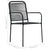 5 Piece Garden Dining Set Cotton Rope and Steel Black