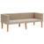 3 Piece Garden Lounge Set with Cushions Poly Rattan Beige