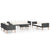 5 Piece Garden Lounge Set with Cushions Poly Rattan Black