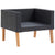 5 Piece Garden Lounge Set with Cushions Poly Rattan Black