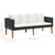 5 Piece Garden Lounge Set with Cushions Poly Rattan Black