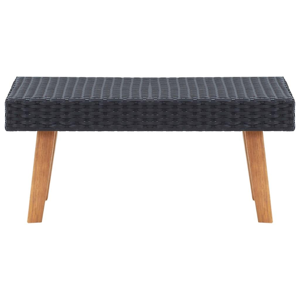 2 Piece Garden Lounge Set with Cushions Poly Rattan Black