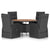 5 Piece Outdoor Dining Set with Cushions Poly Rattan Black