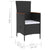 5 Piece Outdoor Dining Set with Cushions Poly Rattan Black