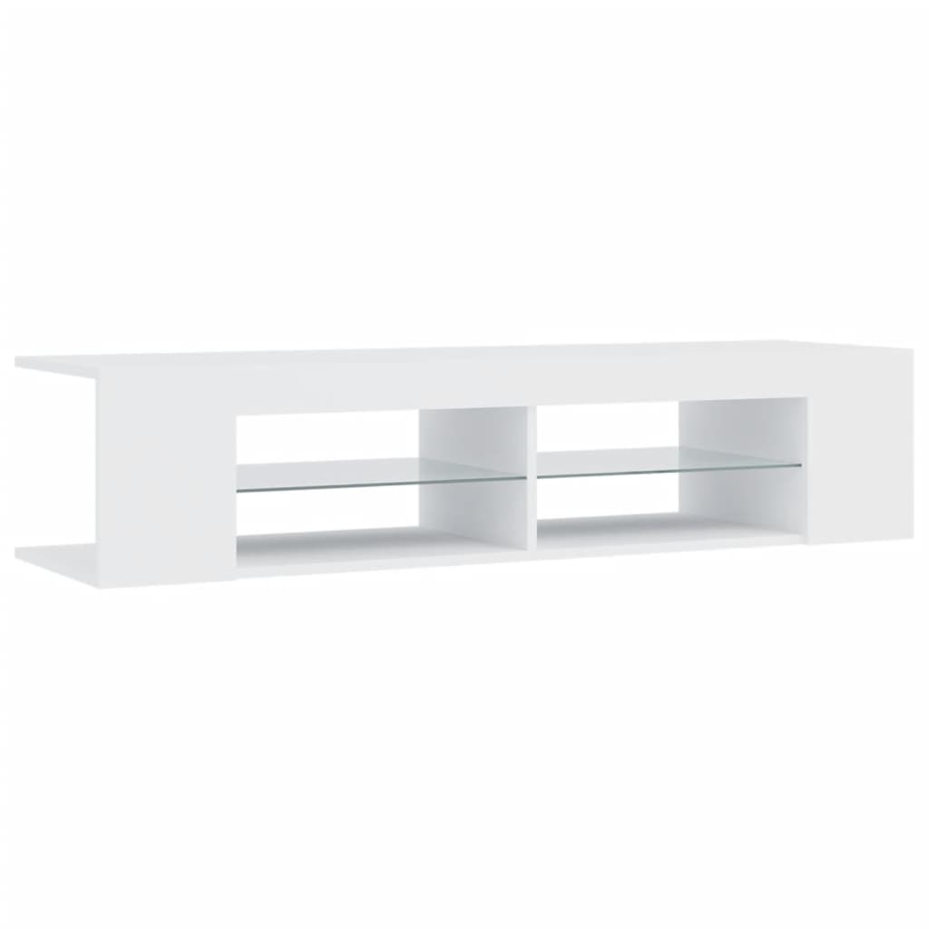 TV Cabinet with LED Lights White 135x39x30 cm