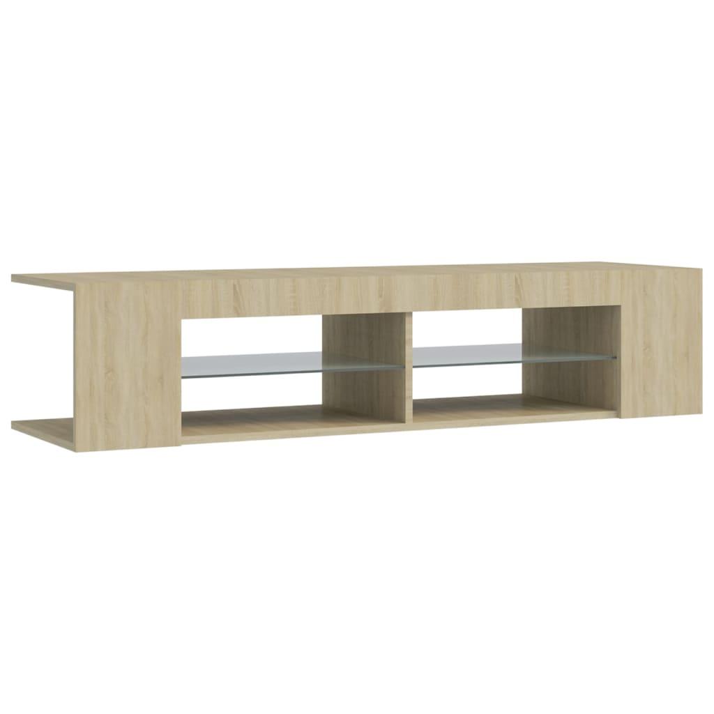 TV Cabinet with LED Lights Sonoma Oak 135x39x30 cm