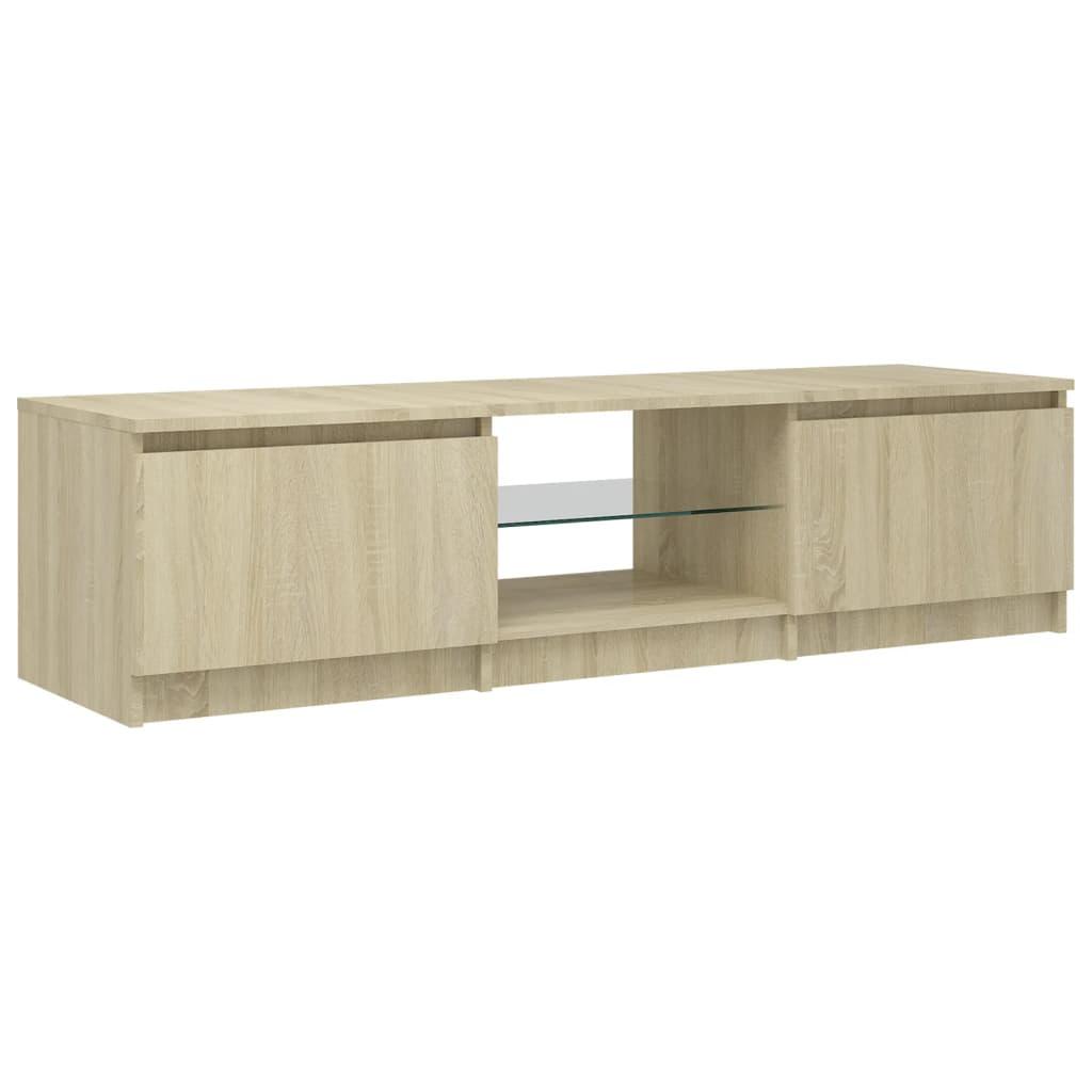 TV Cabinet with LED Lights Sonoma Oak 140x40x36 cm