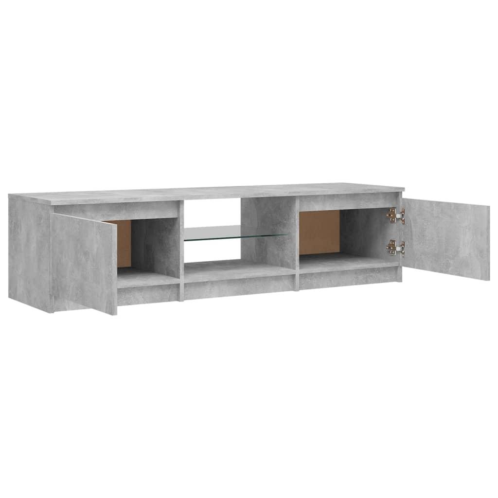 TV Cabinet with LED Lights Concrete Grey 140x40x36 cm