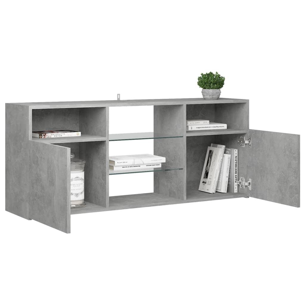 TV Cabinet with LED Lights Concrete Grey 120x30x50 cm