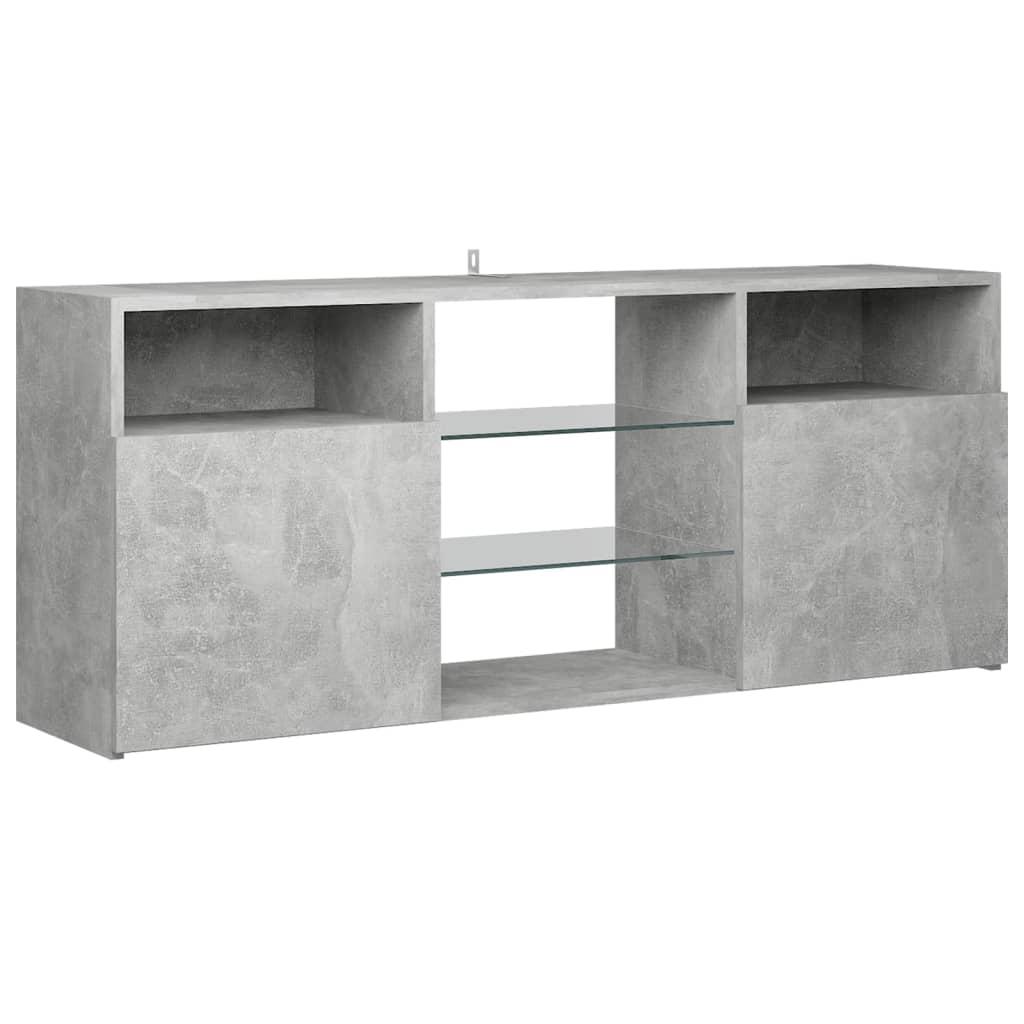 TV Cabinet with LED Lights Concrete Grey 120x30x50 cm