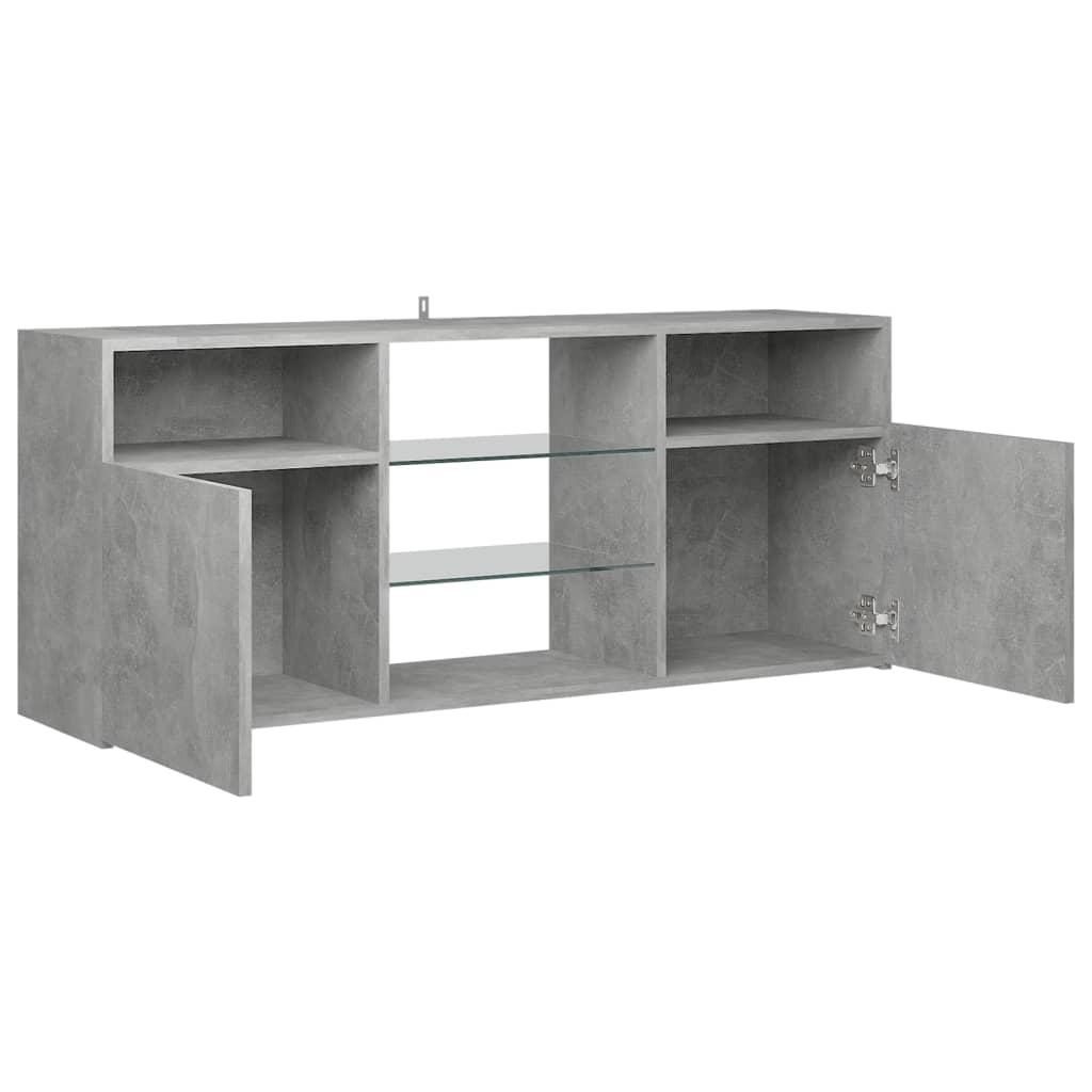 TV Cabinet with LED Lights Concrete Grey 120x30x50 cm