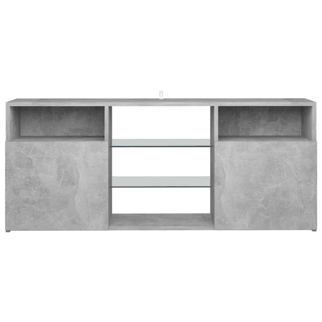 TV Cabinet with LED Lights Concrete Grey 120x30x50 cm