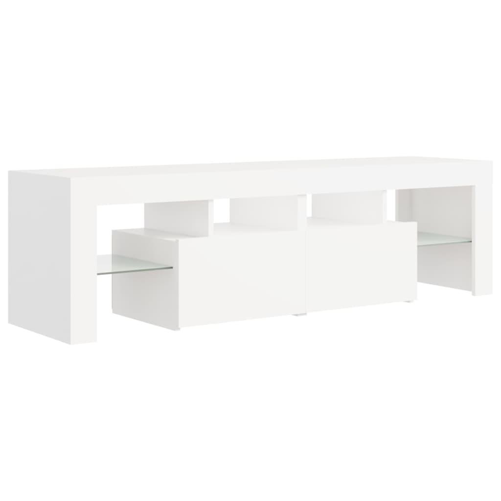 TV Cabinet with LED Lights White 140x36.5x40 cm