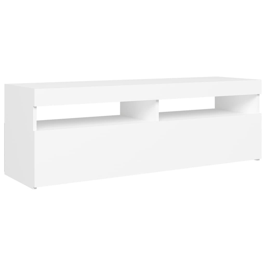 TV Cabinet with LED Lights White 120x35x40 cm