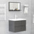 Bathroom Mirror High Gloss Grey 60x10.5x37 cm Engineered Wood