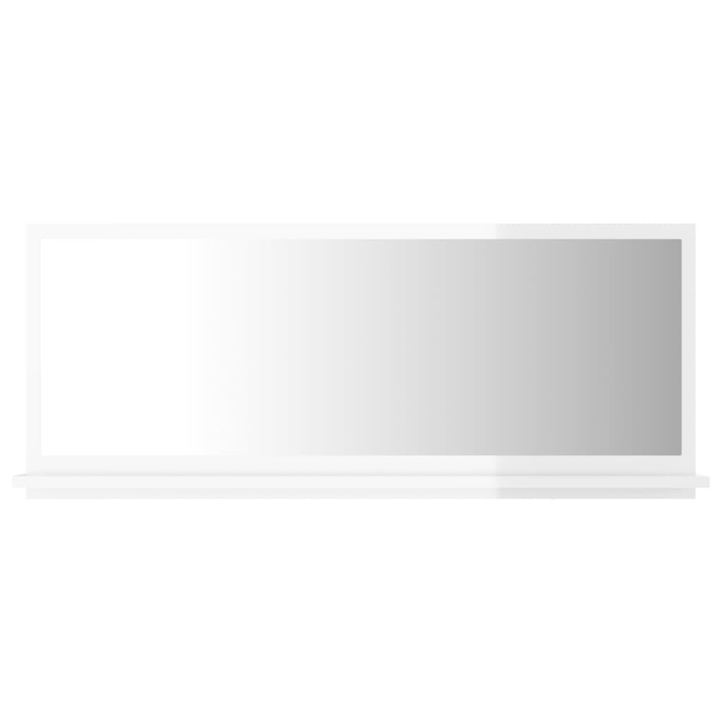 Bathroom Mirror High Gloss White 90x10.5x37 cm Engineered Wood