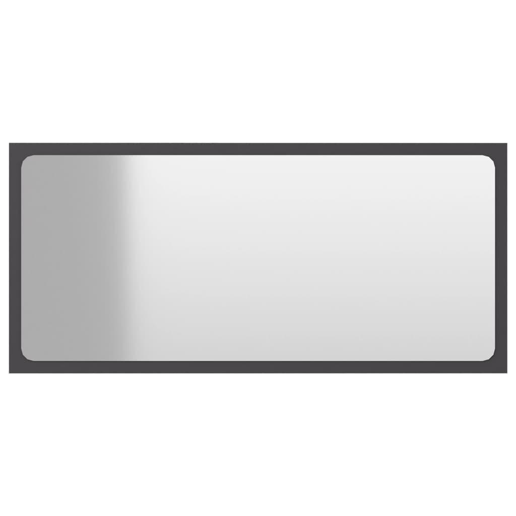 Bathroom Mirror Grey 80x1.5x37 cm Engineered Wood