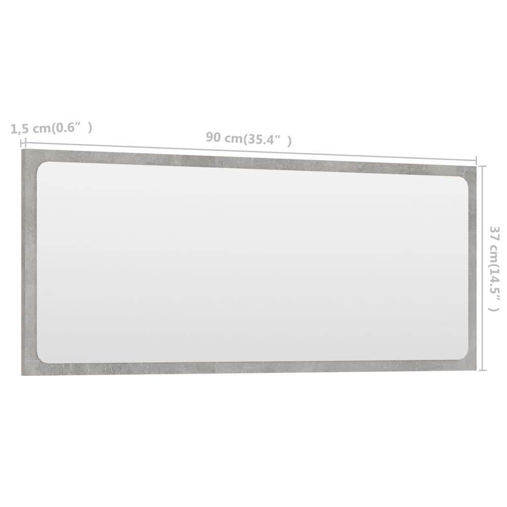 Bathroom Mirror Concrete Grey 90x1.5x37 cm Engineered Wood