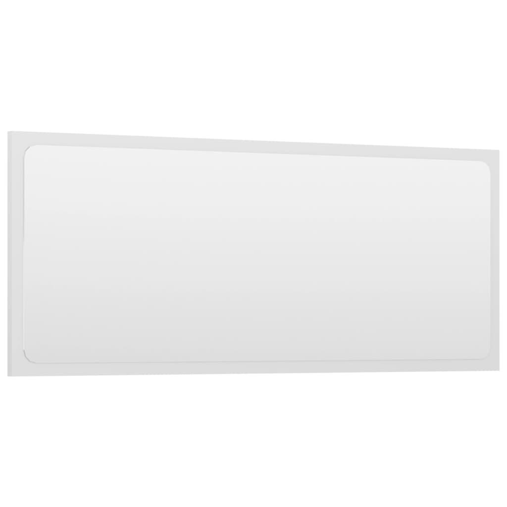 Bathroom Mirror High Gloss White 90x1.5x37 cm Engineered Wood