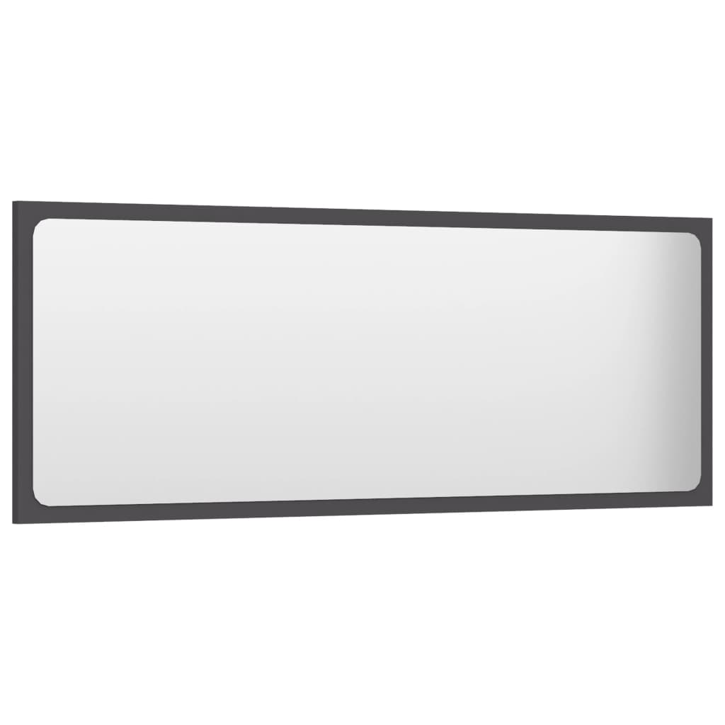 Bathroom Mirror Grey 100x1.5x37 cm Engineered Wood