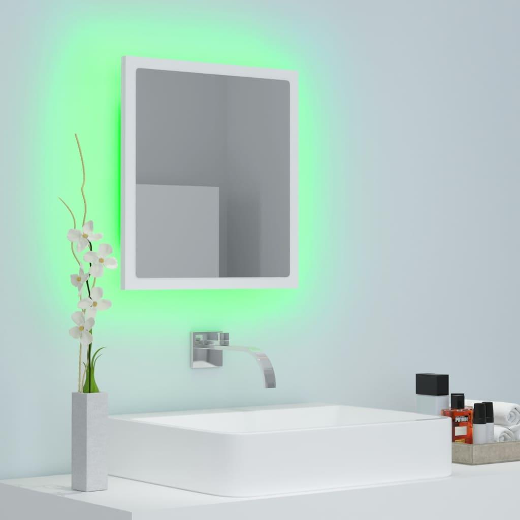 LED Bathroom Mirror White 40x8.5x37 cm Engineered Wood