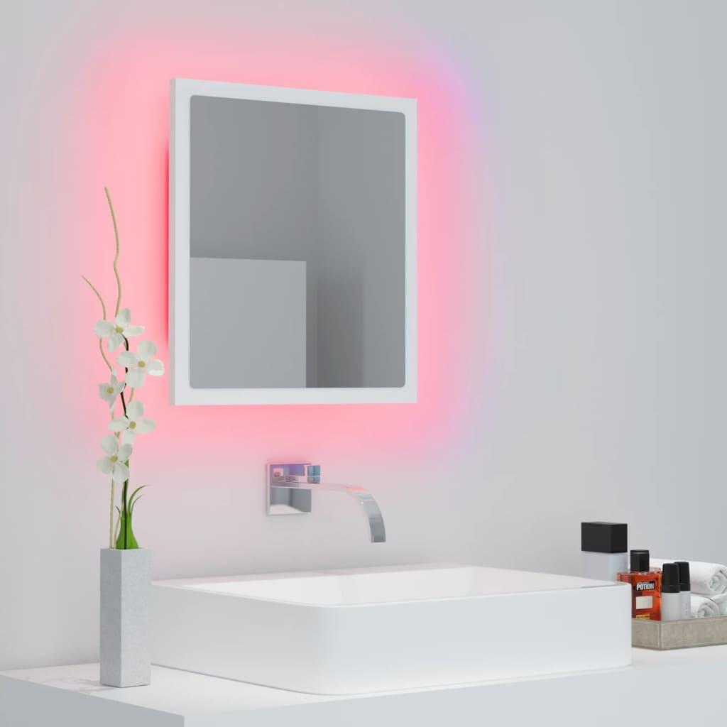 LED Bathroom Mirror White 40x8.5x37 cm Engineered Wood