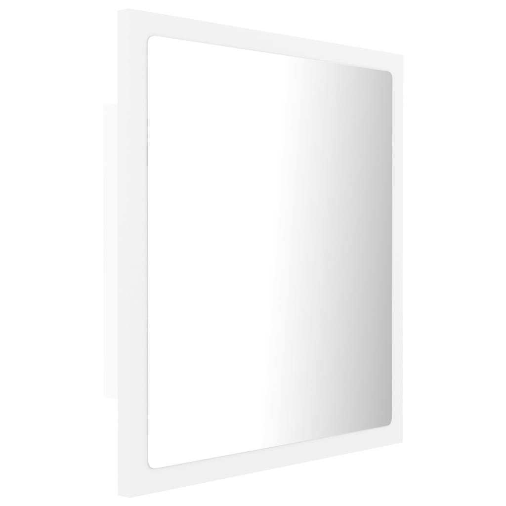 LED Bathroom Mirror White 40x8.5x37 cm Engineered Wood