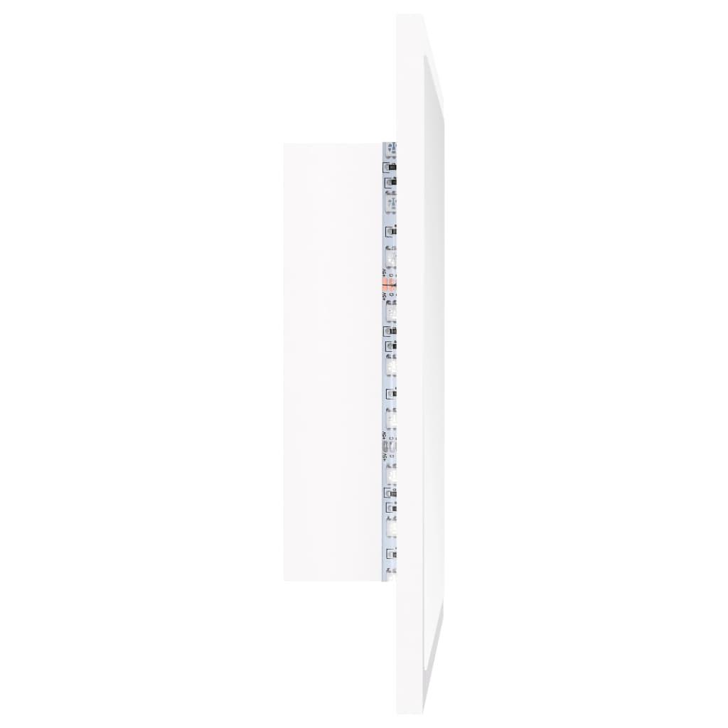 LED Bathroom Mirror White 40x8.5x37 cm Engineered Wood