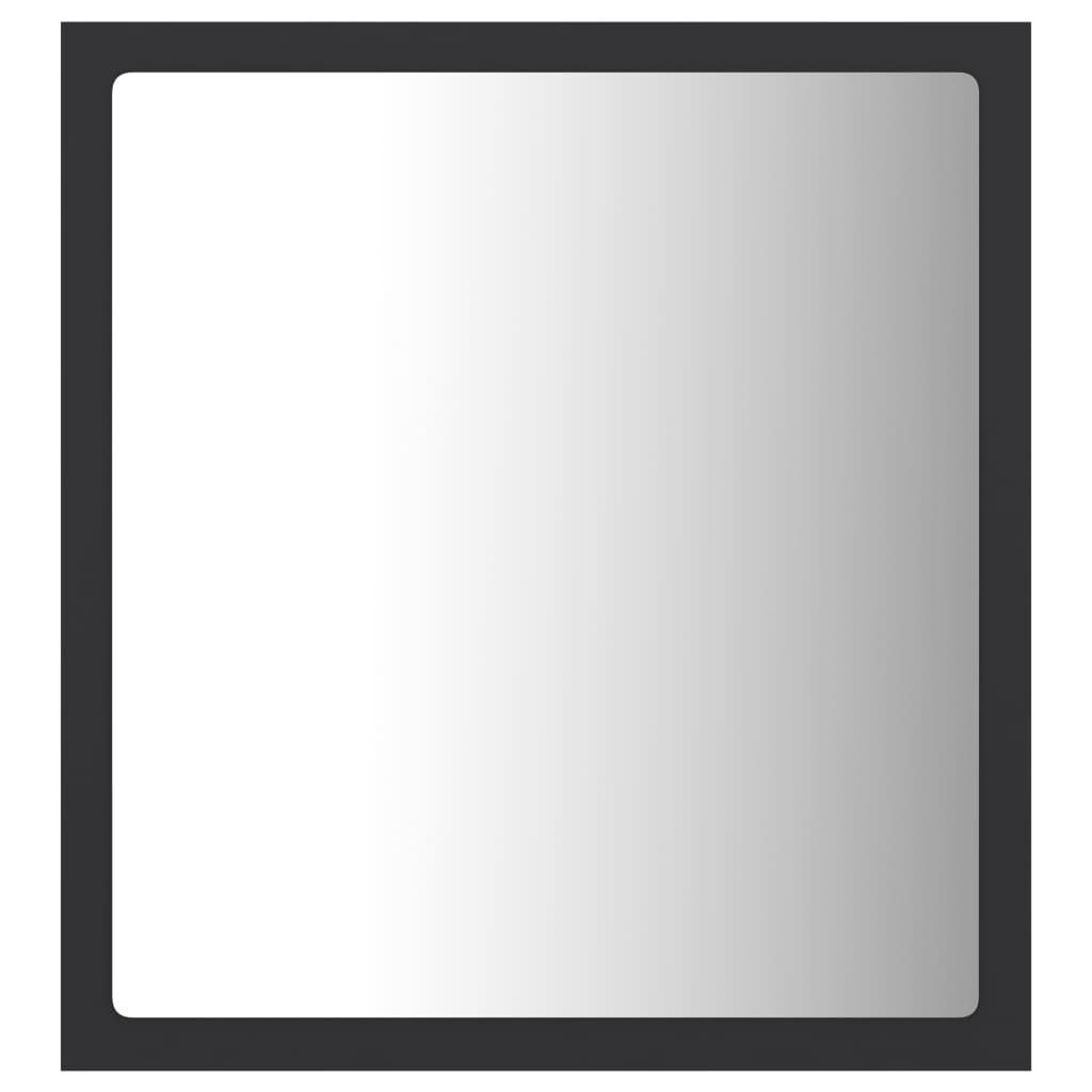 LED Bathroom Mirror Grey 40x8.5x37 cm Acrylic