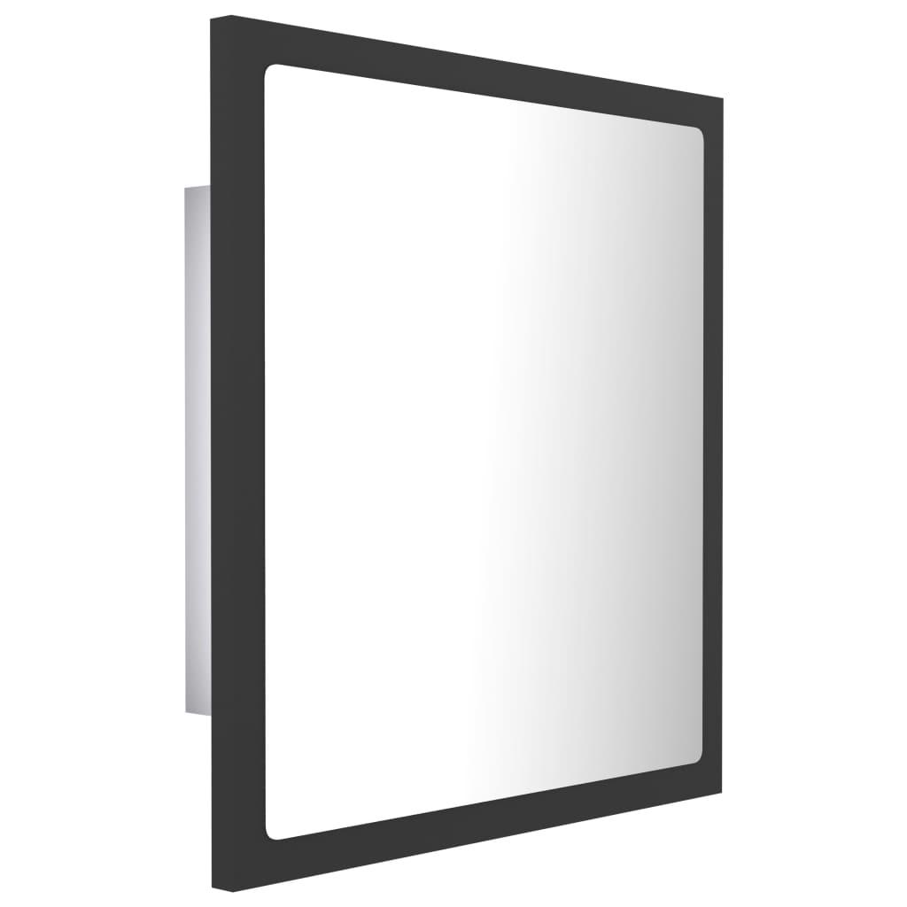 LED Bathroom Mirror Grey 40x8.5x37 cm Acrylic
