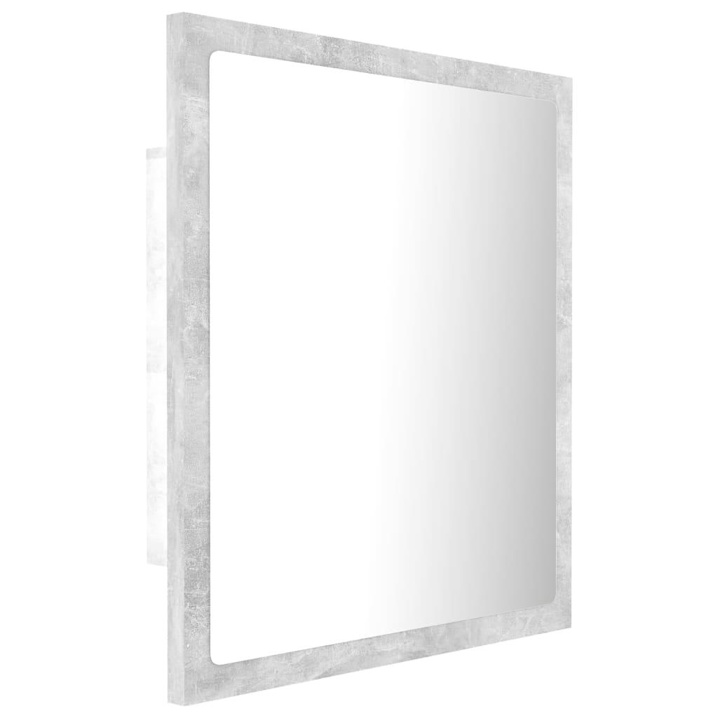 LED Bathroom Mirror Concrete Grey 40x8.5x37 cm Engineered Wood