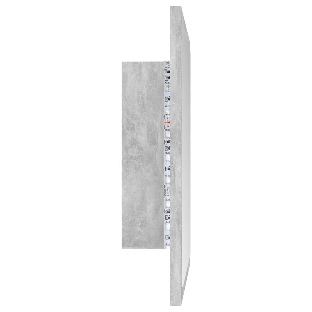 LED Bathroom Mirror Concrete Grey 40x8.5x37 cm Engineered Wood