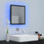 LED Bathroom Mirror High Gloss Black 40x8.5x37 cm Engineered Wood