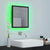 LED Bathroom Mirror High Gloss Black 40x8.5x37 cm Engineered Wood