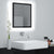 LED Bathroom Mirror High Gloss Black 40x8.5x37 cm Engineered Wood