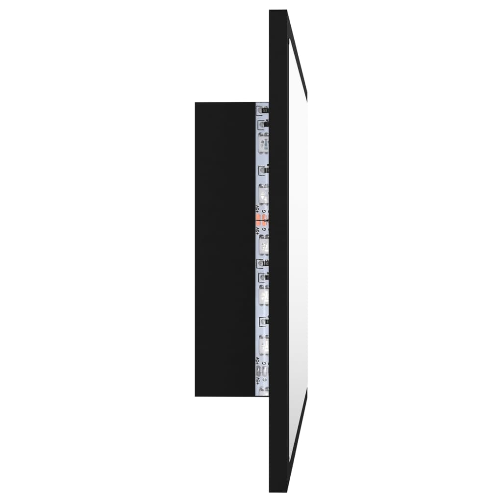LED Bathroom Mirror Black 60x8.5x37 cm Acrylic