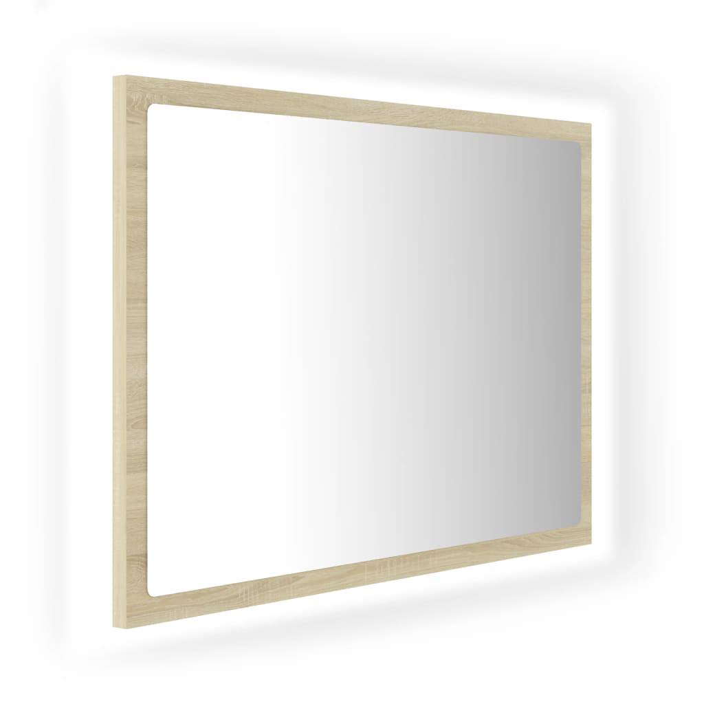 LED Bathroom Mirror Sonoma Oak 60x8.5x37 cm Engineered Wood