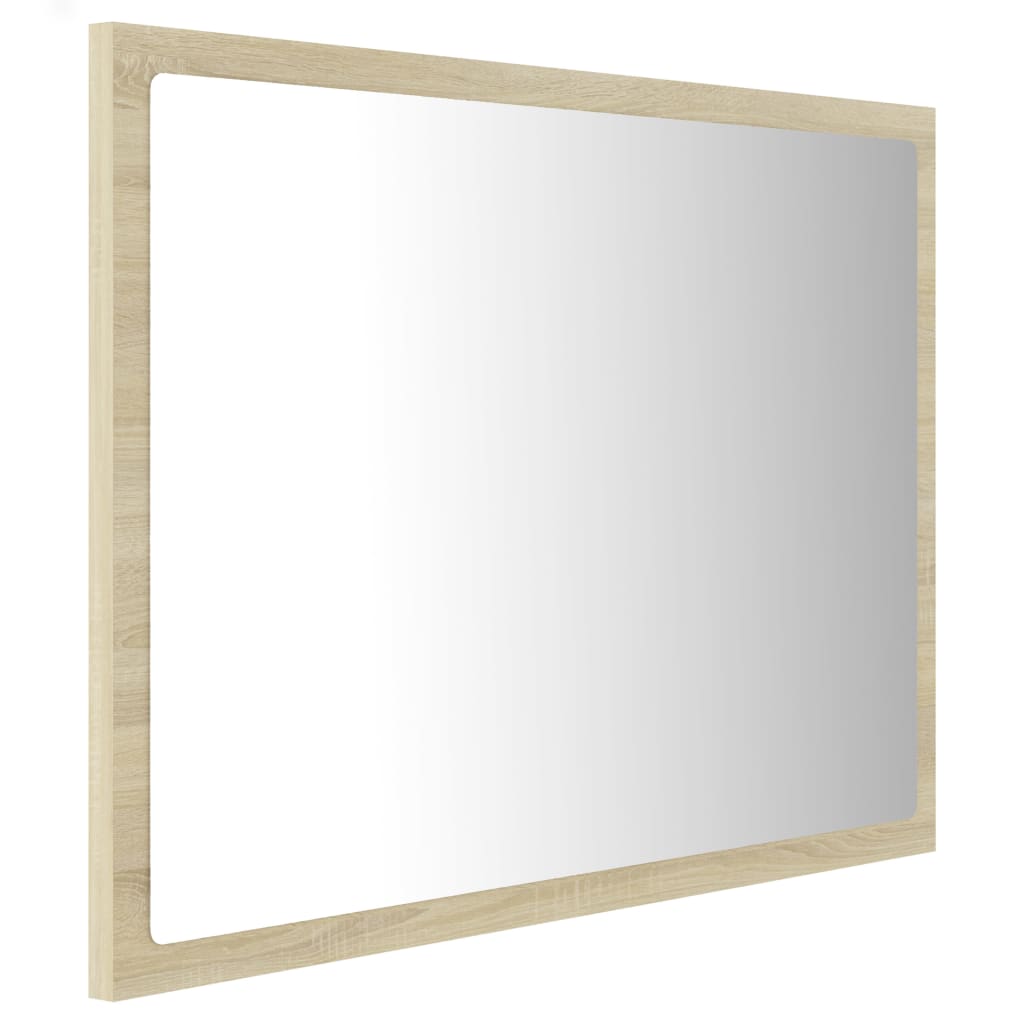 LED Bathroom Mirror Sonoma Oak 60x8.5x37 cm Engineered Wood