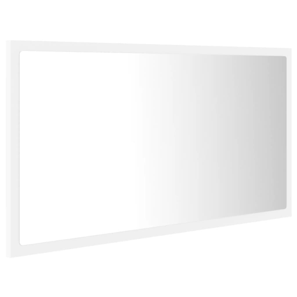 LED Bathroom Mirror White 80x8.5x37 cm Acrylic