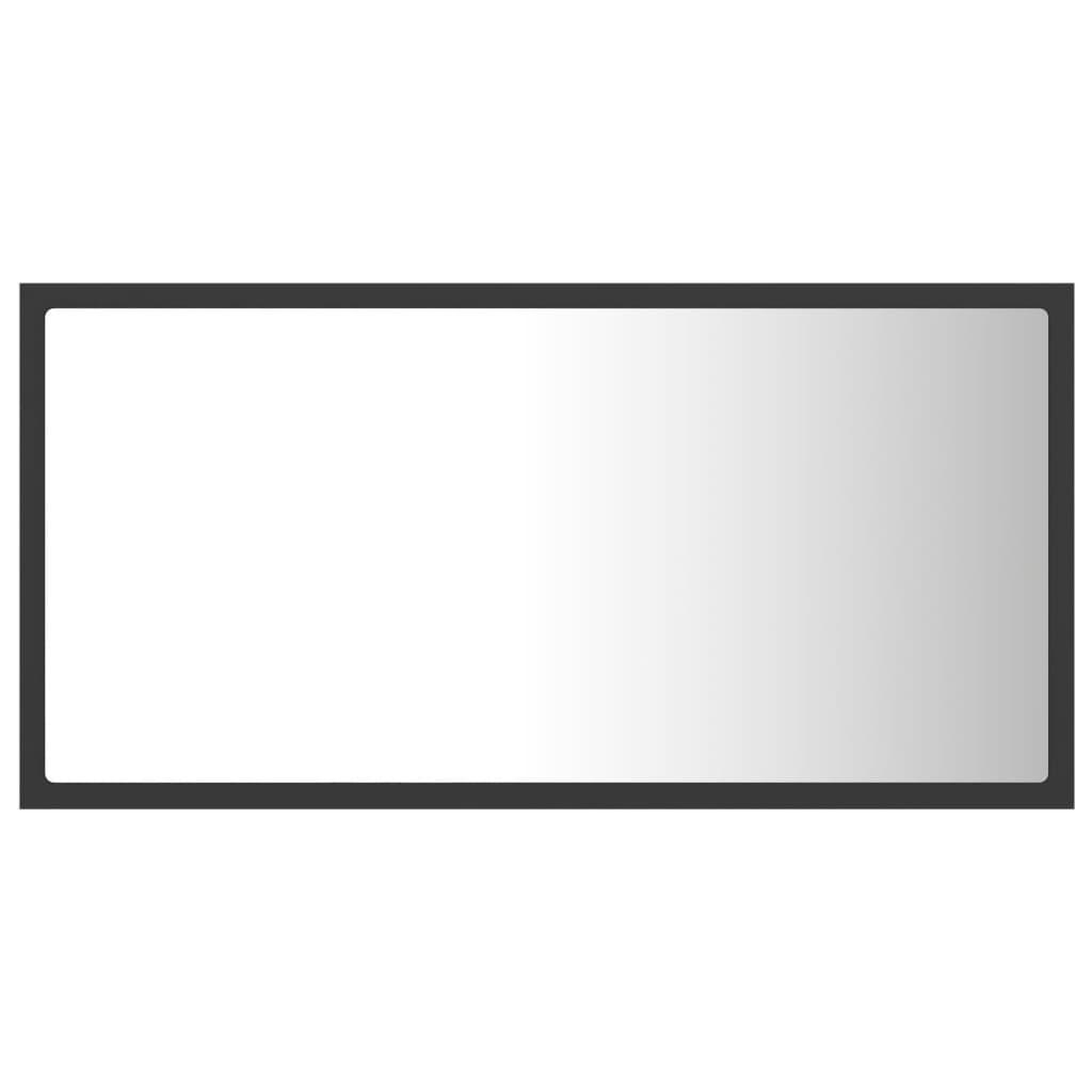 LED Bathroom Mirror Grey 80x8.5x37 cm Acrylic